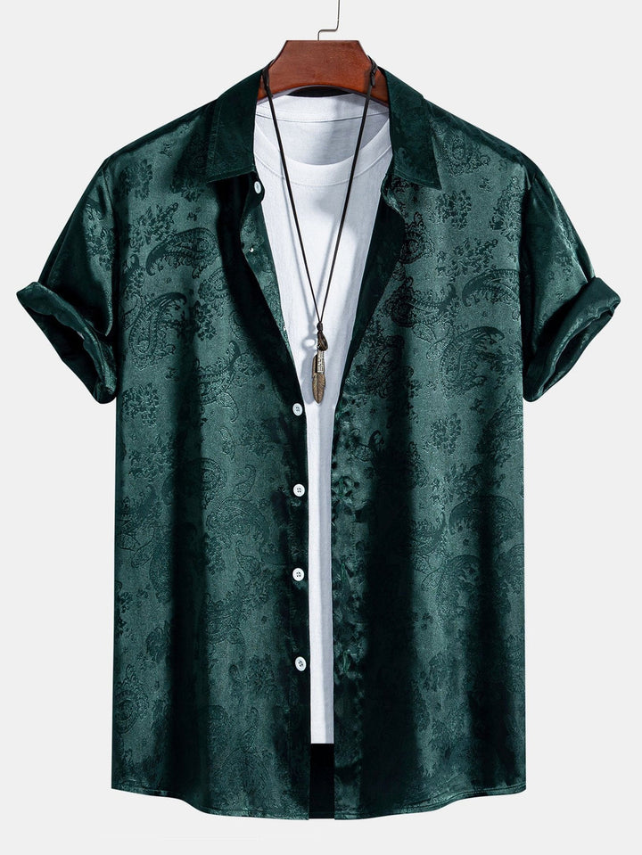 Stijlvol glanzend herenoverhemd, perfect voor een chique look. Modieuze lente/zomer collectie.