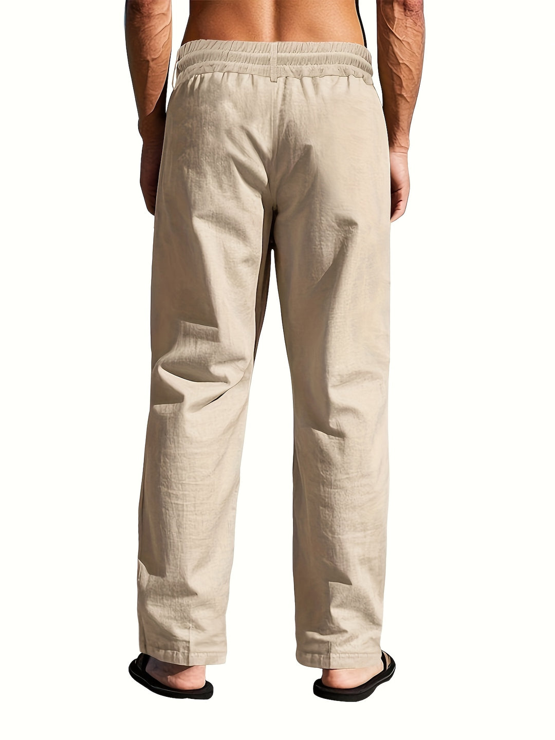Veelzijdige heren linnen broek, lichtgewicht en ademend, perfect voor zomerse casual outfits.