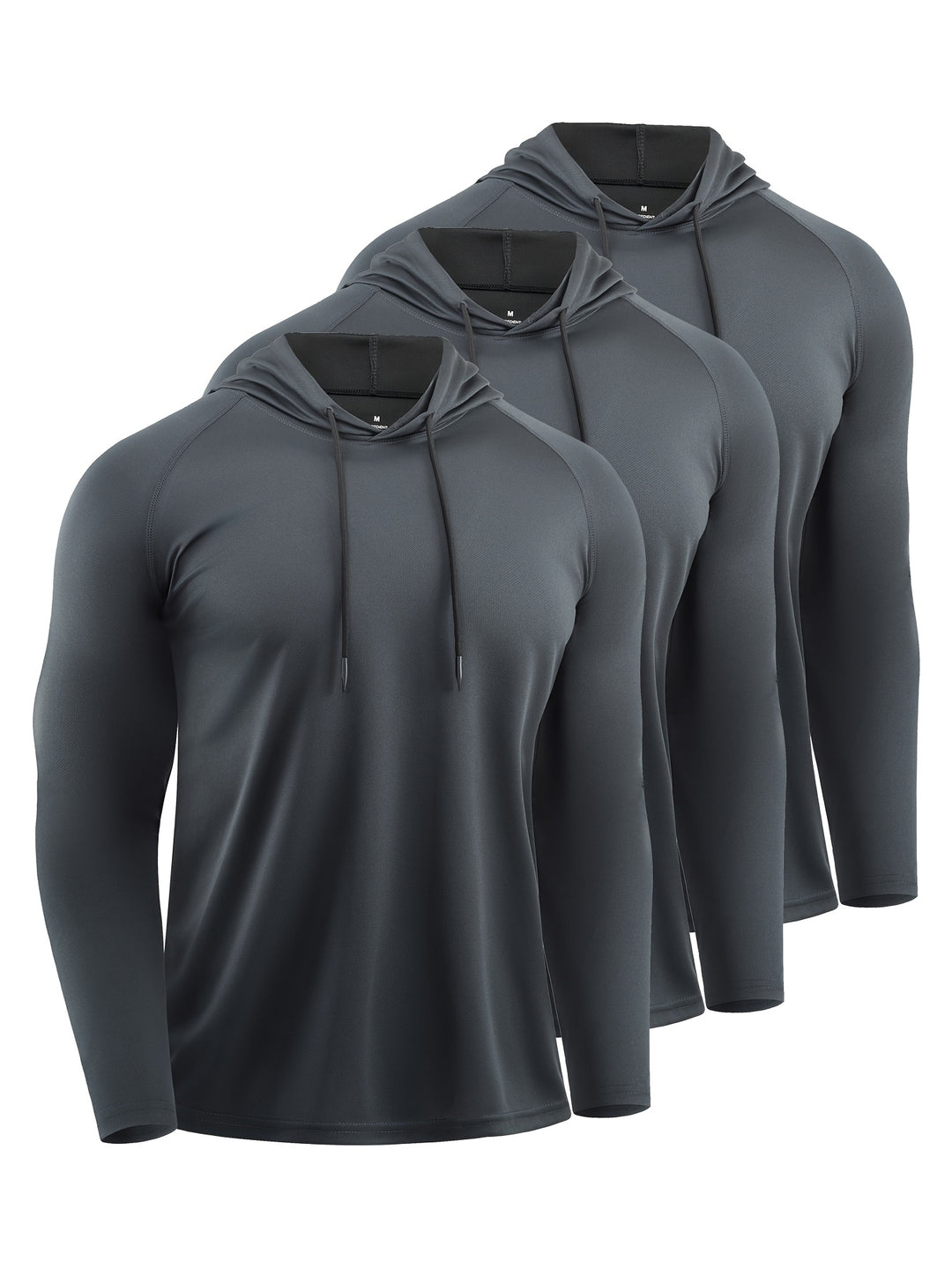 Heren hoodie in zilver met capuchon, zweetbestendige stof details