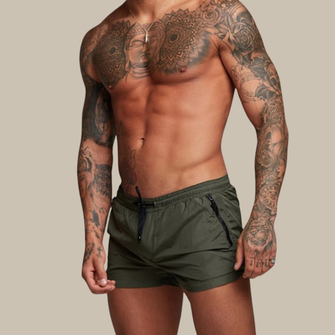 Zomerse heren zwemshort met stretch voor bewegingsvrijheid, sneldrogend en ademend, perfect voor heren.