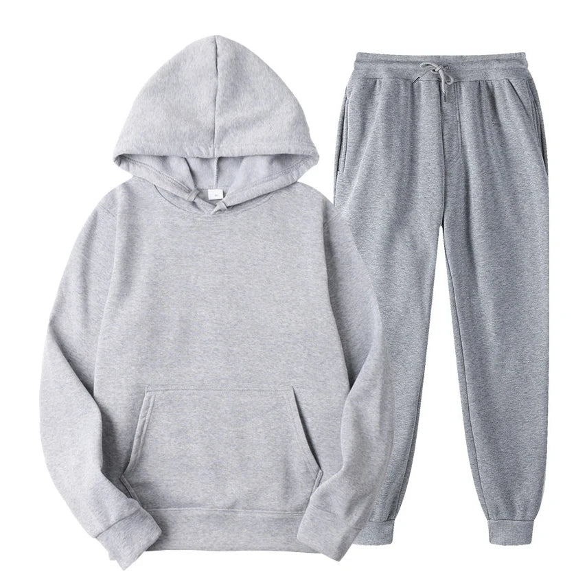 Grijze heren jogging set voor ontspanning en vrije tijd