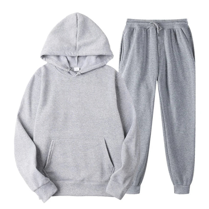 Grijze heren jogging set voor ontspanning en vrije tijd