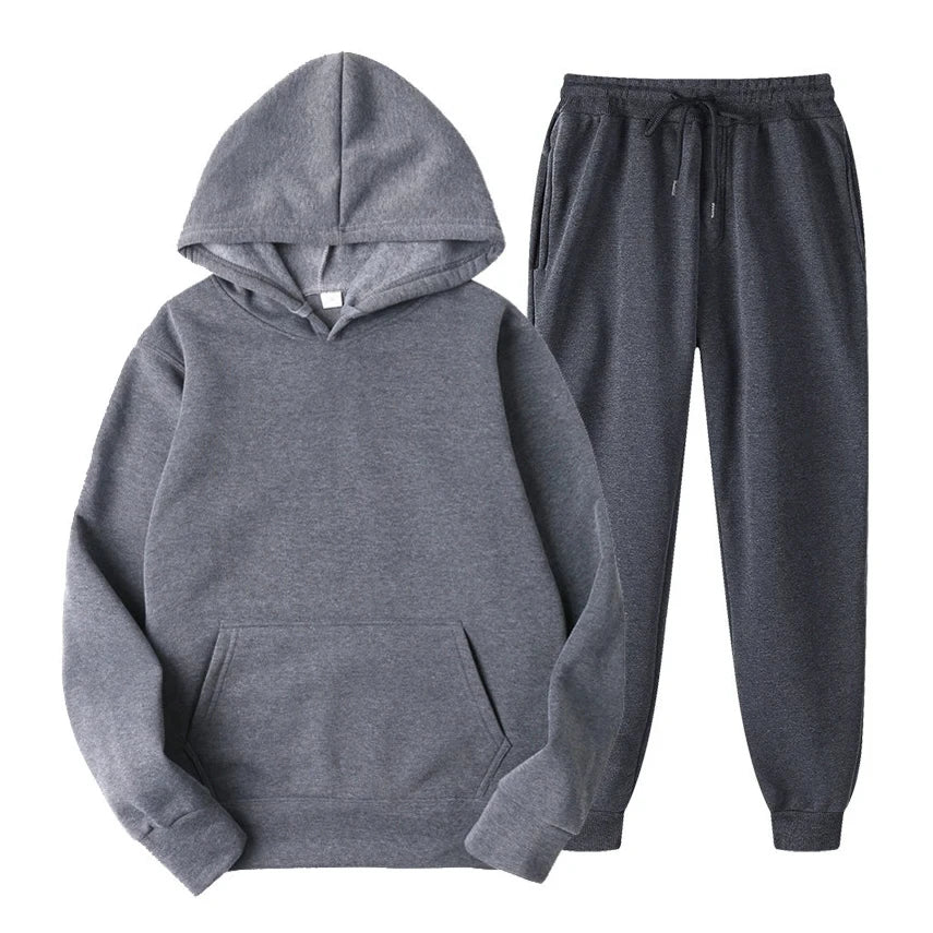 Donkergrijze heren jogging set van hoge kwaliteit