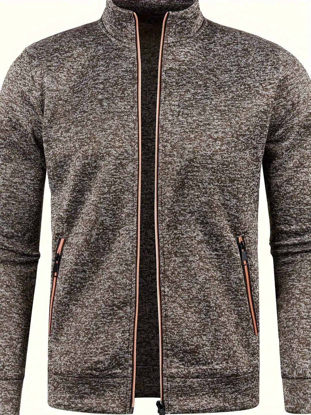 Casual vest voor heren met ritssluiting, getoond vanaf de achterkant