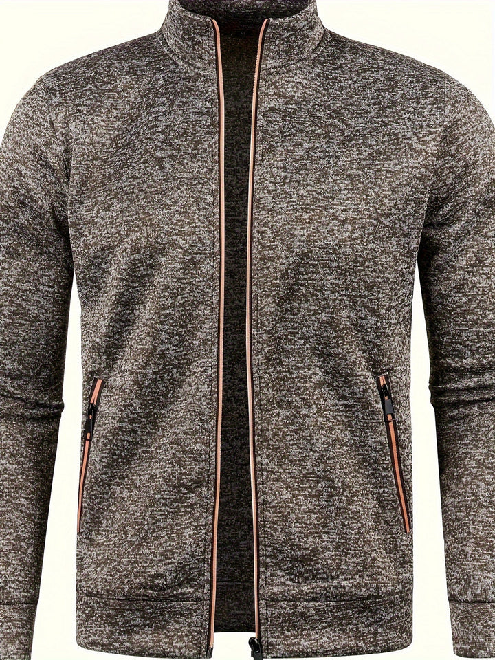 Casual vest voor heren met ritssluiting, getoond vanaf de achterkant