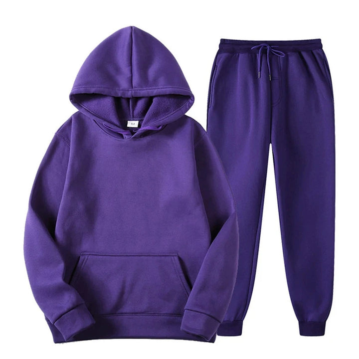 Paarse heren jogging set met moderne uitstraling