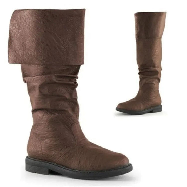 Modieuze herenschoenen: hoge laarzen met gedetailleerde denimprint voor een stoere, casual uitstraling.