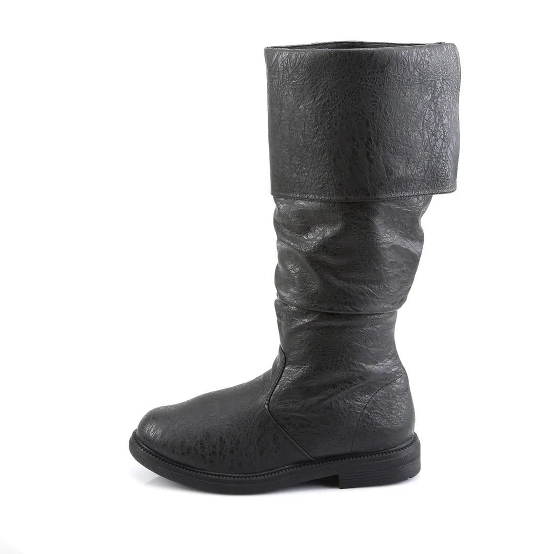 Comfortabele heren knie-hoge laarzen met trendy denimprint, perfect voor dagelijks gebruik.