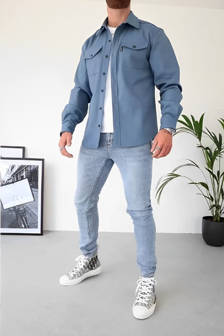 Trendy heren casual lange mouw overhemd, veelzijdig en comfortabel voor elke dag.
