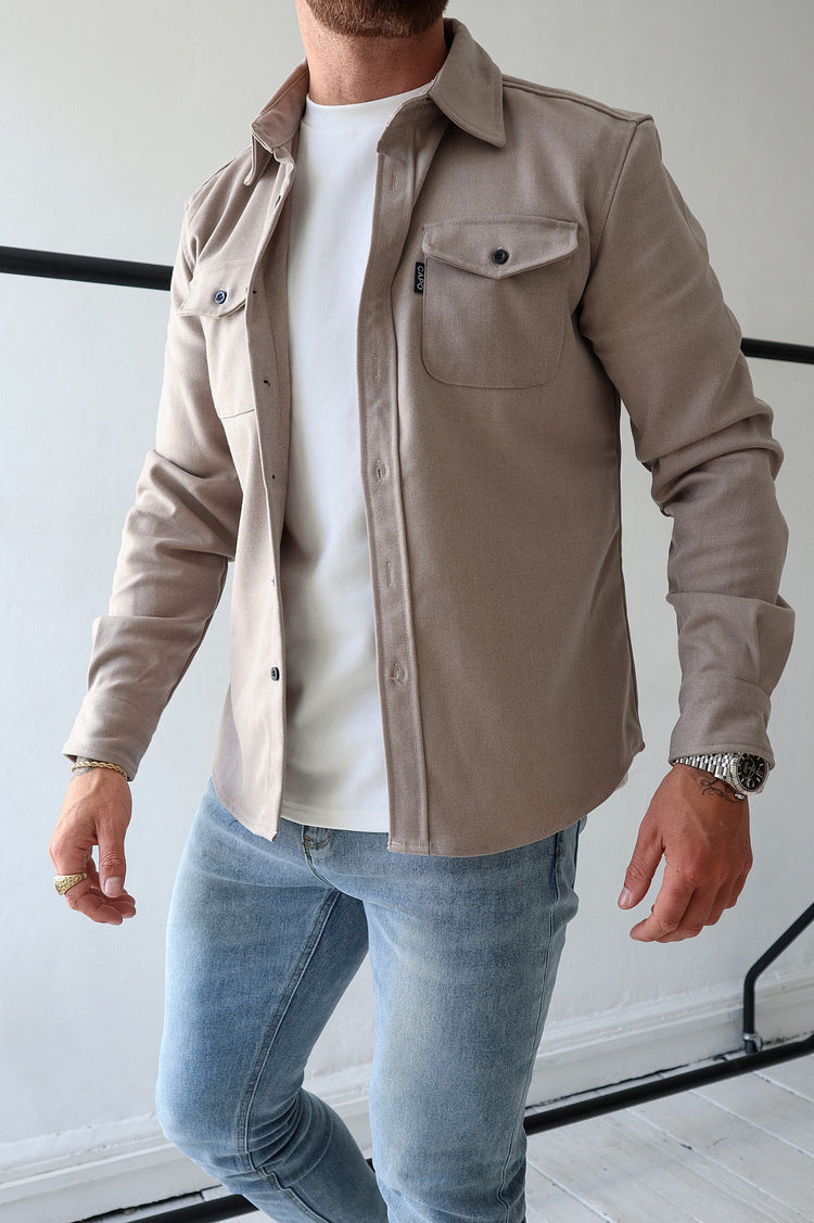 Stijlvol heren casual overhemd met lange mouw, perfect voor elke vrijetijdsgelegenheid.