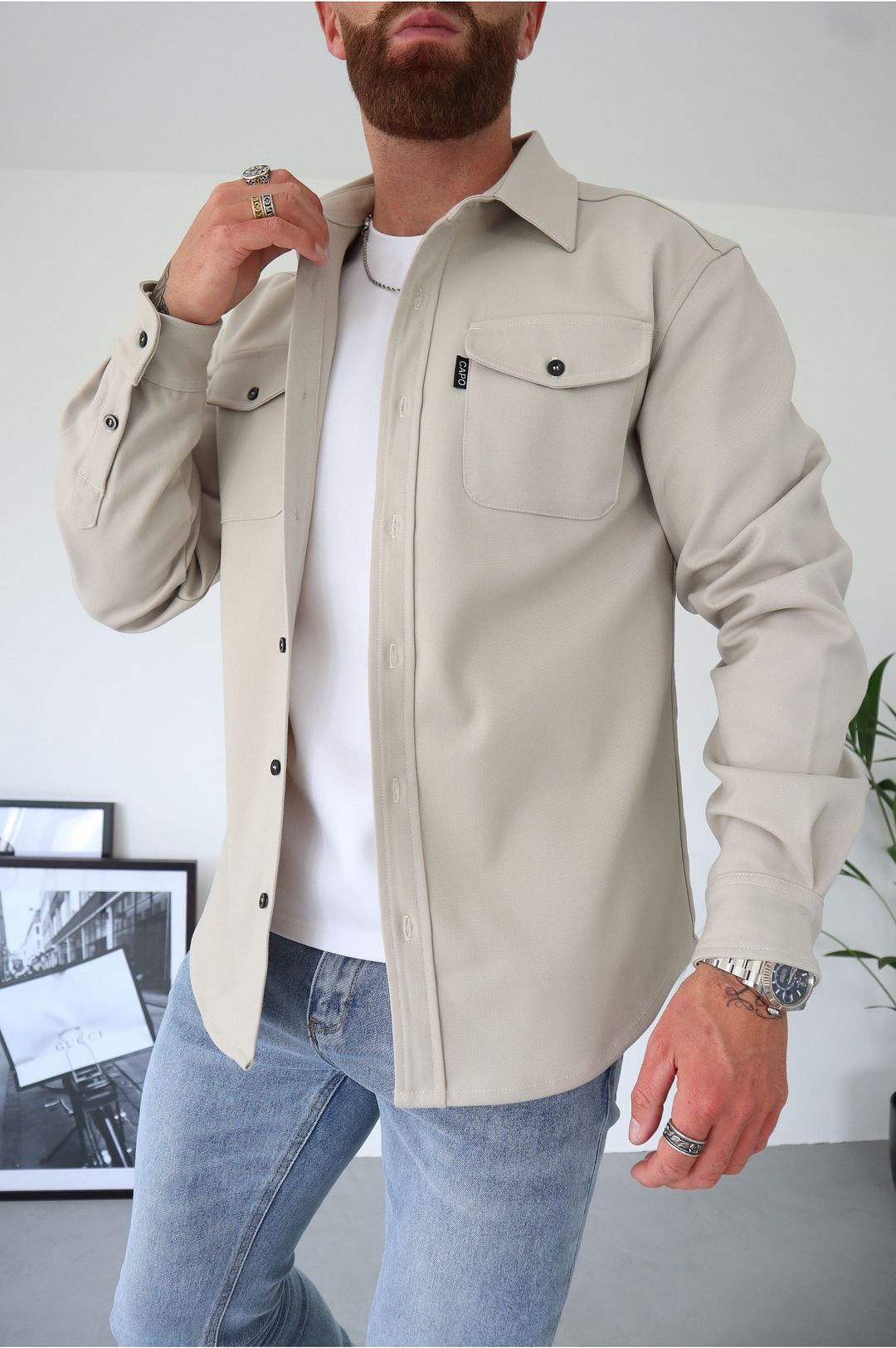 Comfortabel heren casual overhemd met lange mouw, ideaal voor dagelijks gebruik.