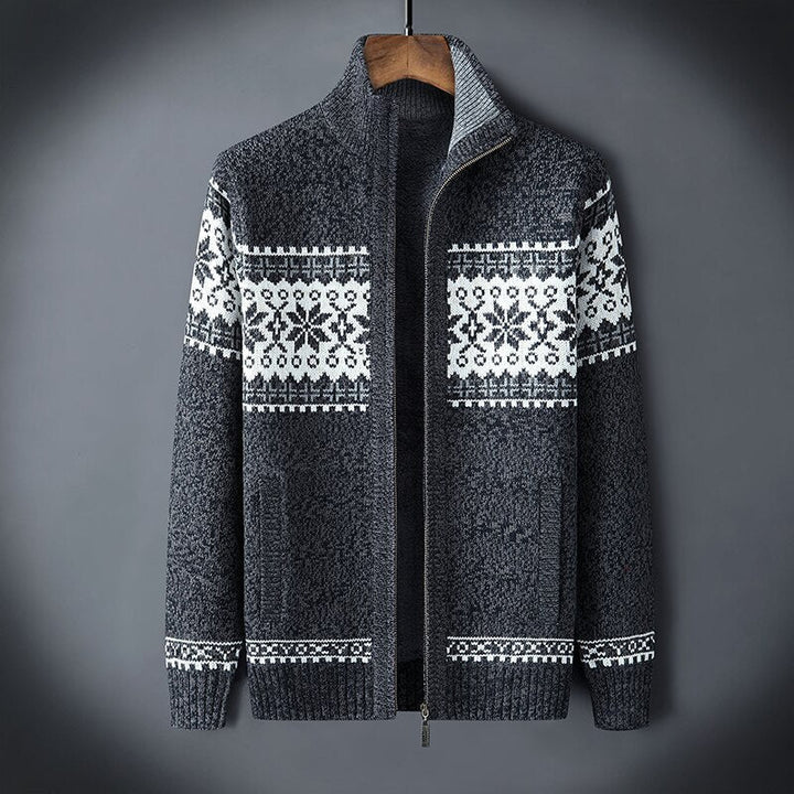 "Gebreid warm wintervest heren, klassiek design, blauwe zachte stof, ideaal voor kou, veelzijdig en stijlvol."