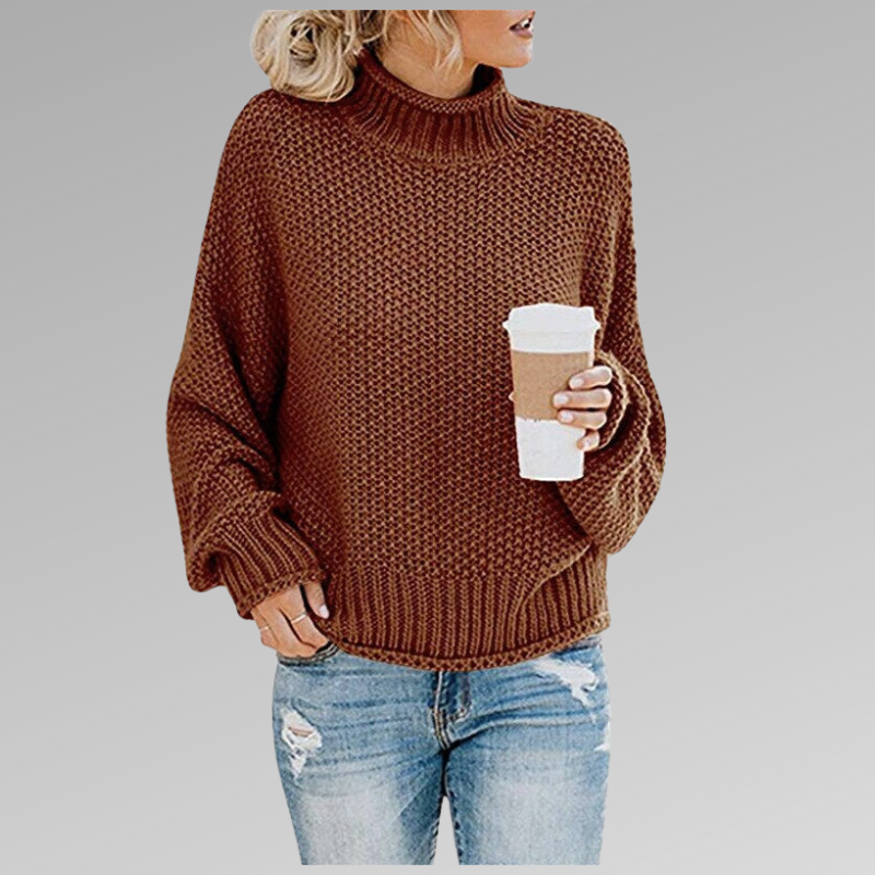 "Gebreide trui met ronde hals, ribgebreide boorden, zachte stof, elegante en casual uitstraling voor damesoutfits."