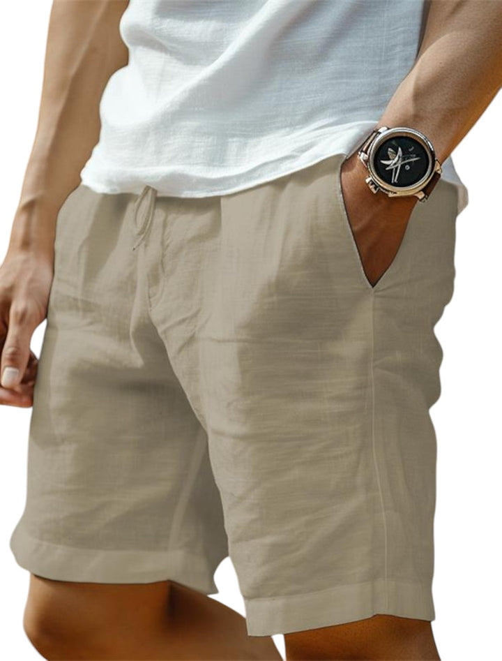 "George linnen korte broek heren, ademend en lichtgewicht, ideaal voor zomerse casual outfits op warme dagen."