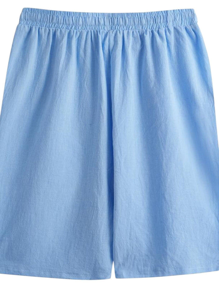 "George linnen korte broek heren, ademend en lichtgewicht, ideaal voor zomerse casual outfits op warme dagen."