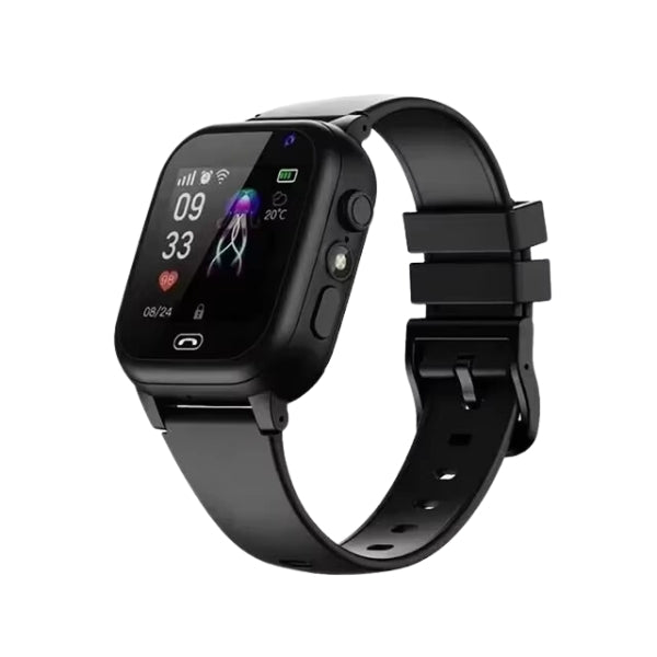 "GPS Kinder Smartwatch met blauwe band, ingebouwde camera en GPS-tracker, ideaal voor veilige avonturen van kinderen."