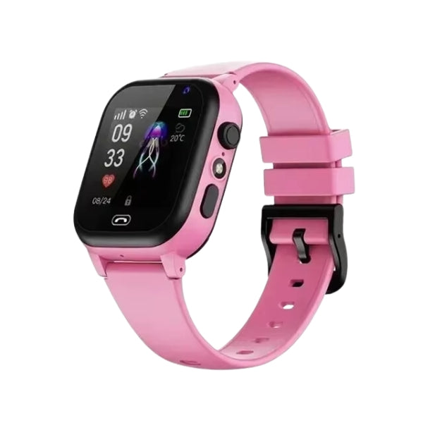 "GPS Kinder Smartwatch met blauwe band, ingebouwde camera en GPS-tracker, ideaal voor veilige avonturen van kinderen."