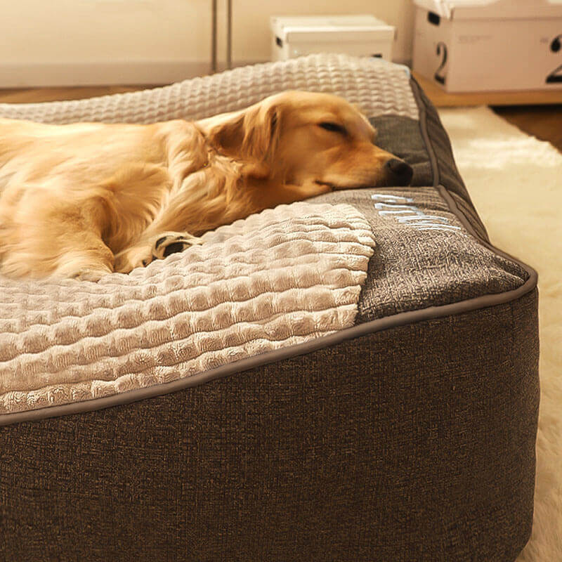 Ruim orthopedisch hondenbed voor grote rassen, biedt superieur comfort en ondersteuning, krabvast.