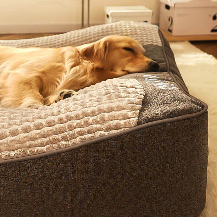 Ruim orthopedisch hondenbed voor grote rassen, biedt superieur comfort en ondersteuning, krabvast.