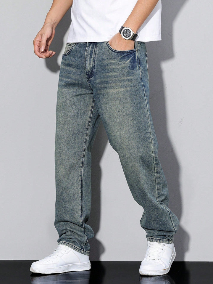 Authentieke denim baggy jeans voor heren, een klassieker met een moderne losse pasvorm.