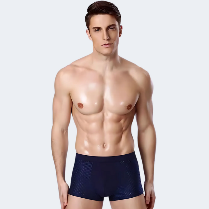 "Heren bamboe boxershort set, ademend en comfortabel, set van vier, zachte tailleband, stretchmateriaal voor perfecte pasvorm
