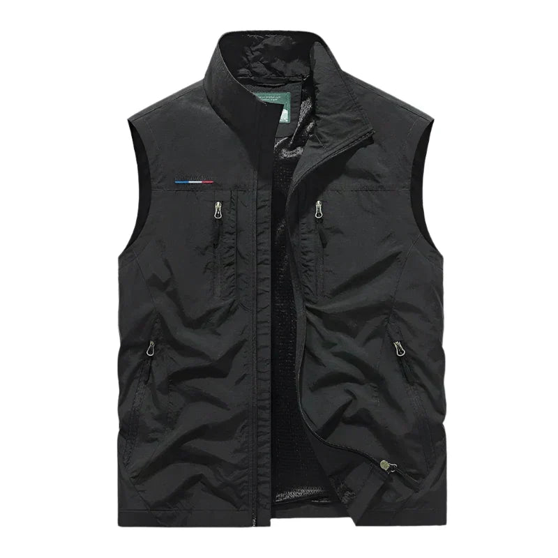 Warme heren bodywarmer van zachte stof, perfect als comfortabele laag voor buiten.