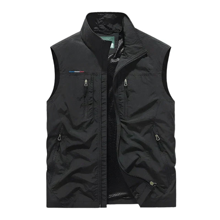 Warme heren bodywarmer van zachte stof, perfect als comfortabele laag voor buiten.