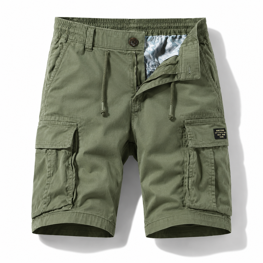 Comfortabele heren cargo shorts in regular fit met elastische taille en handige zakken voor de zomer.