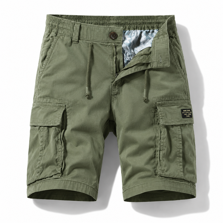 Comfortabele heren cargo shorts in regular fit met elastische taille en handige zakken voor de zomer.