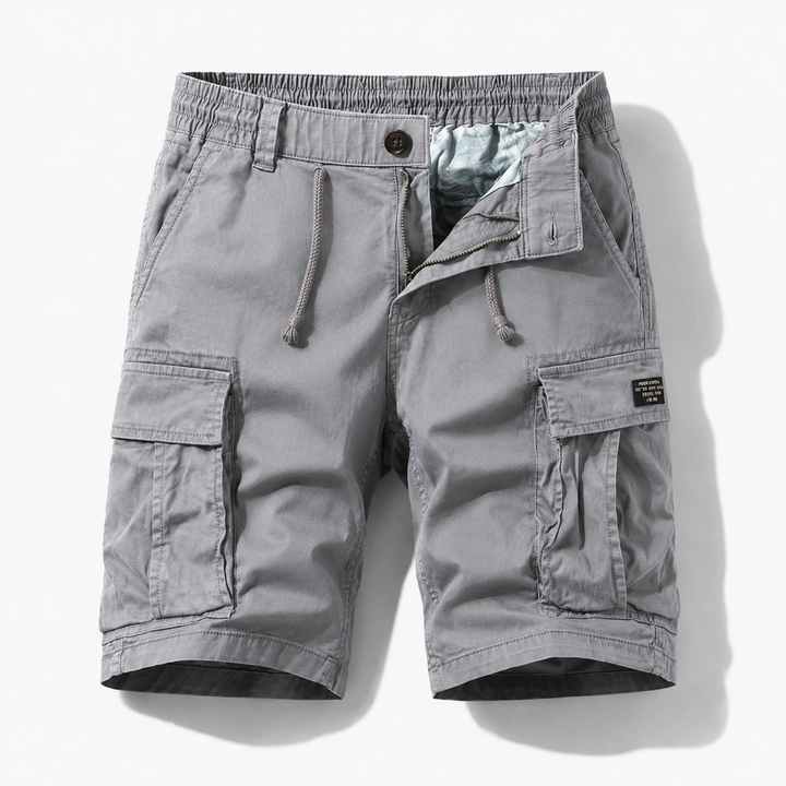 Grijze heren cargo shorts met handige opgestikte zakken