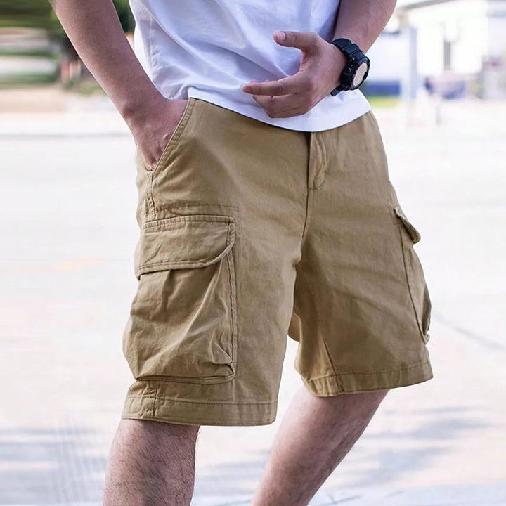 Stijlvolle heren cargo shorts, regular fit, met praktische zakken voor vrije tijd en utility look.