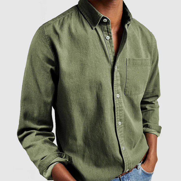 Heren casual overhemd, comfortabel en modieus, perfect voor dagelijks gebruik en lente/zomer.