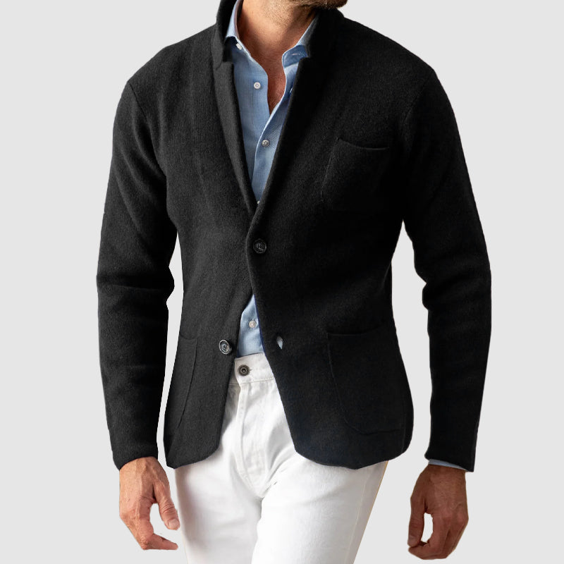 Klassiek heren colbert met reverskraag en twee knopen, perfect voor een formele of smart casual uitstraling.