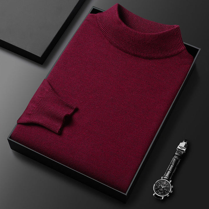 Stijlvolle en warme heren coltrui met halfhoge hals, slim fit, essentieel voor winterkleding.