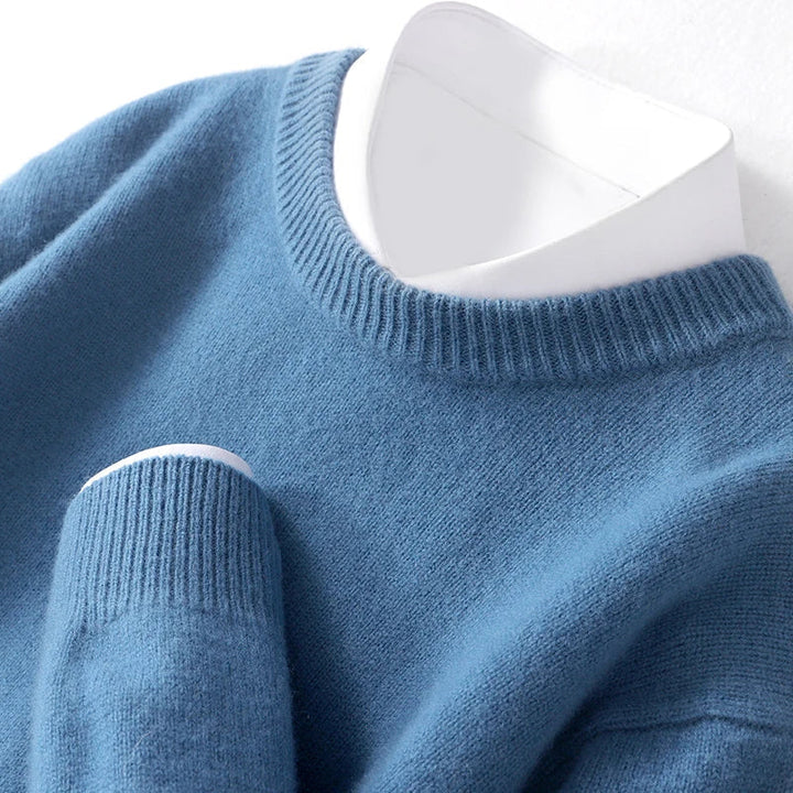 Stijlvolle heren crewneck trui, bruin, een essentieel item voor de moderne mannenkast.