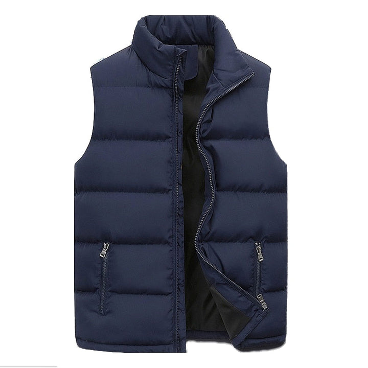 Heren gewatteerde bodywarmer met ritssluiting, warm en stijlvol. Ideaal voor herfst en winter outdoor kleding.