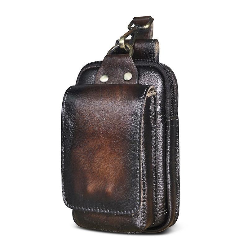Stijlvolle heren heuptas van hoogwaardig leer, praktisch voor je essentials. Ideaal voor onderweg.