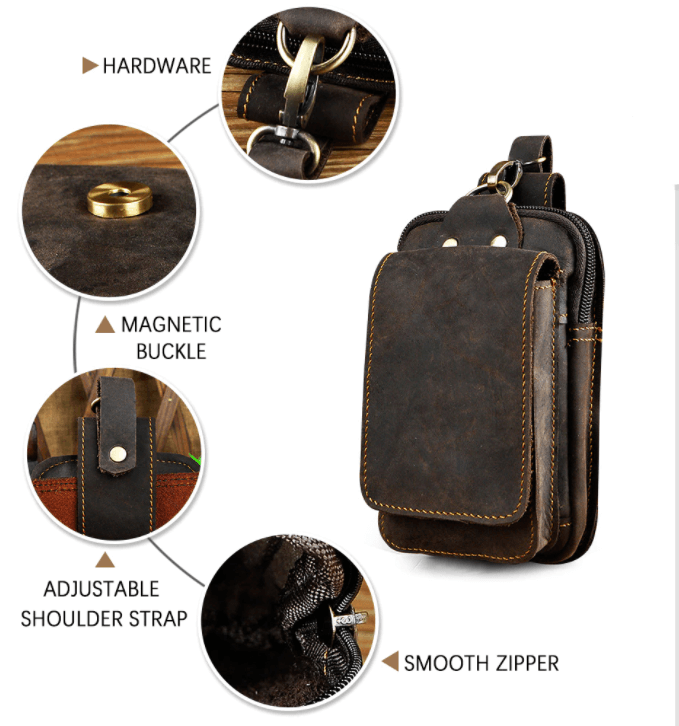 Guardian Leather heren heuptas, echt leer. Een praktische en stijlvolle tas voor alledaags gebruik.