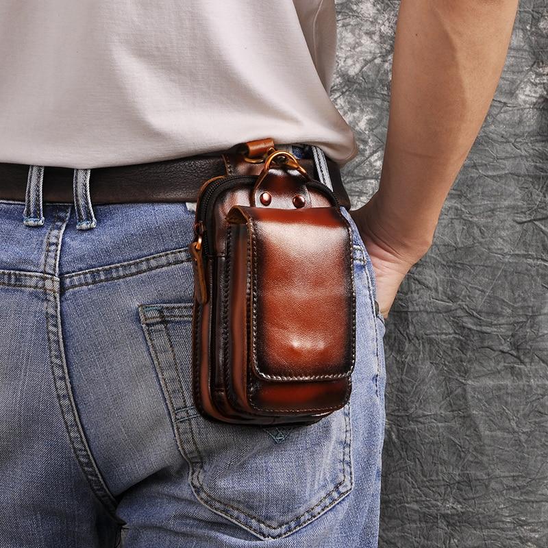 Praktische heren crossbody tas van premium leer, perfect voor smartphone en portemonnee.