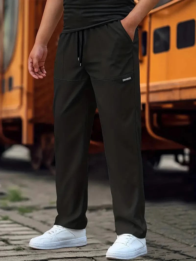 Comfortabele heren sweatpants met rechte pijp, veelzijdig voor sport, thuis of een relaxte vrijetijdslook.