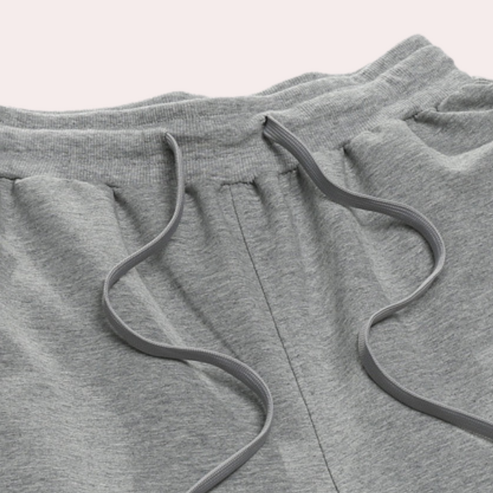 Stijlvolle en comfortabele herenbroek met wijde pijpen, katoen, ideaal voor loungen of casual sport.