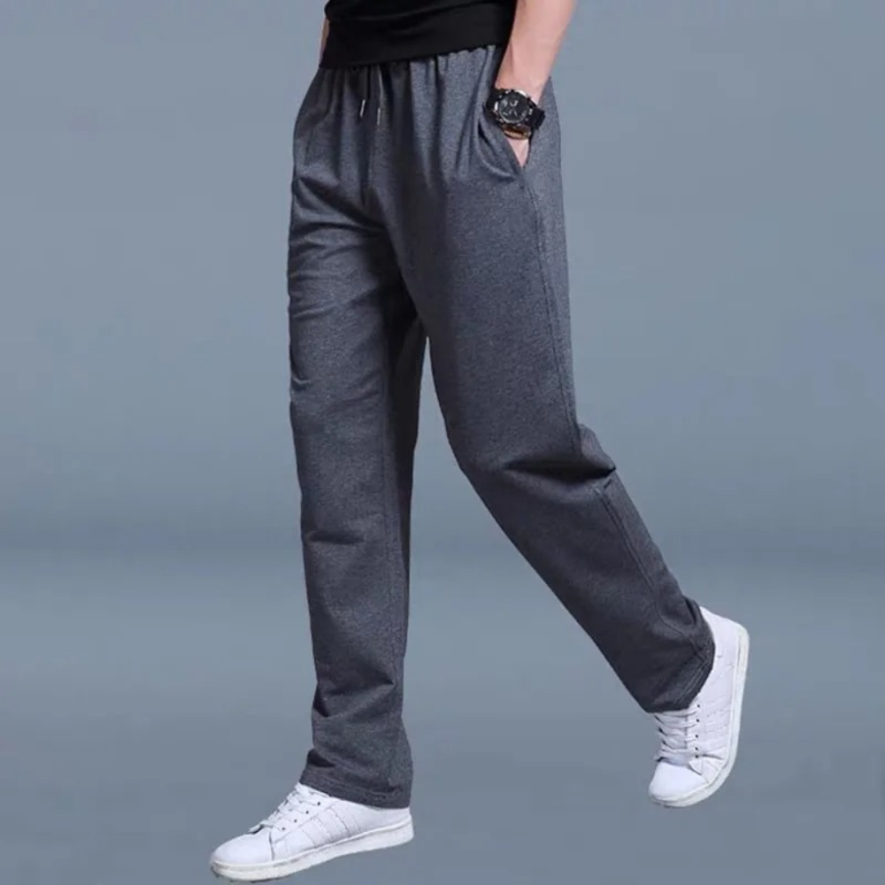 Casual heren sportbroek met wijde pijpen, verstelbaar, geschikt voor dagelijks comfort.