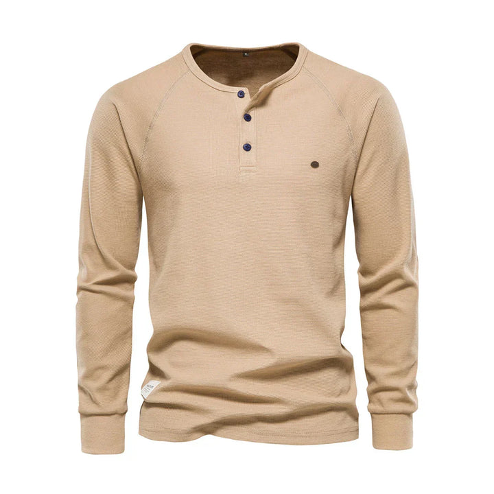 "Heren langemouwenshirt met ronde hals in navyblauw, stijlvol ontwerp, ademend materiaal, ideaal voor elke gelegenheid."