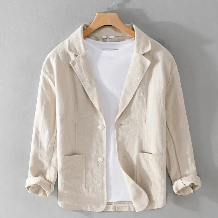 Comfortabele regular fit herenblazer; veelzijdig te combineren voor een formele of casual outfit.