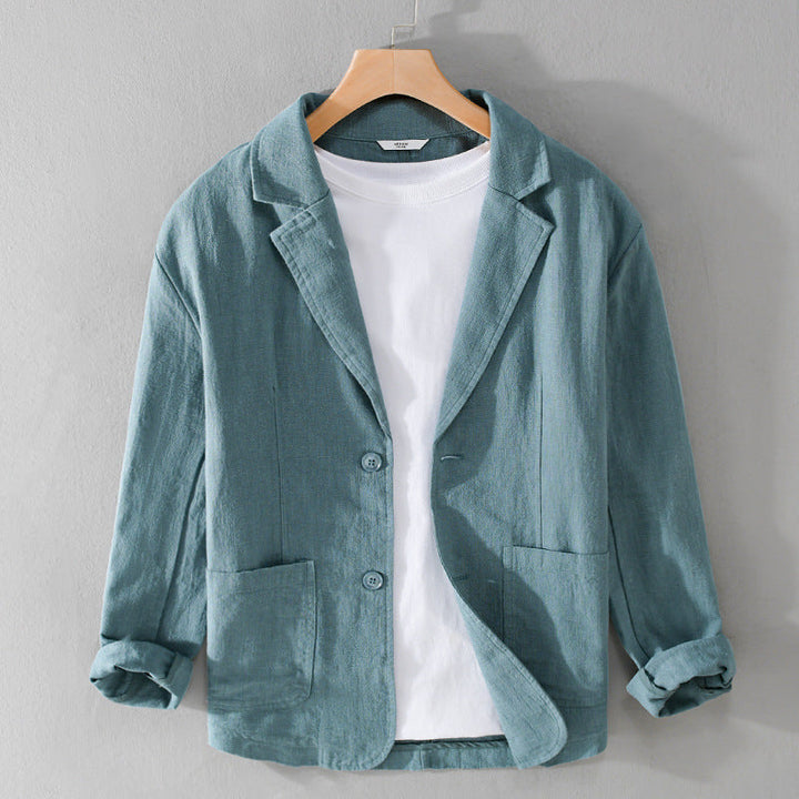 Veelzijdige herenblazer met reverskraag, makkelijk te dragen over een overhemd of T-shirt voor elke gelegenheid.