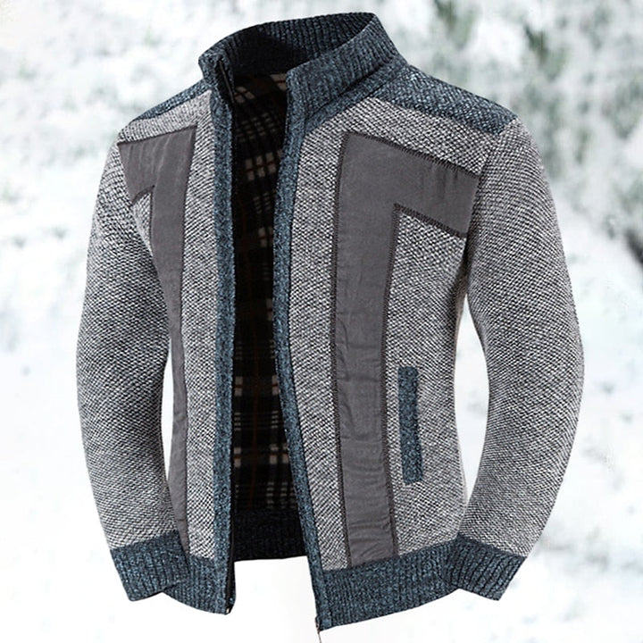 Heren ritsvest met opstaande kraag voor warmte en stijlvol comfort. Ideaal als casual bovenkleding.