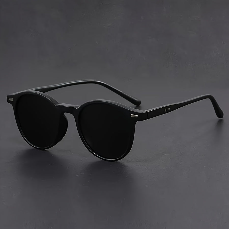 Stijlvolle heren ronde zonnebril, retro design met UV bescherming. Perfect voor een casual of festival look en streetstyle.