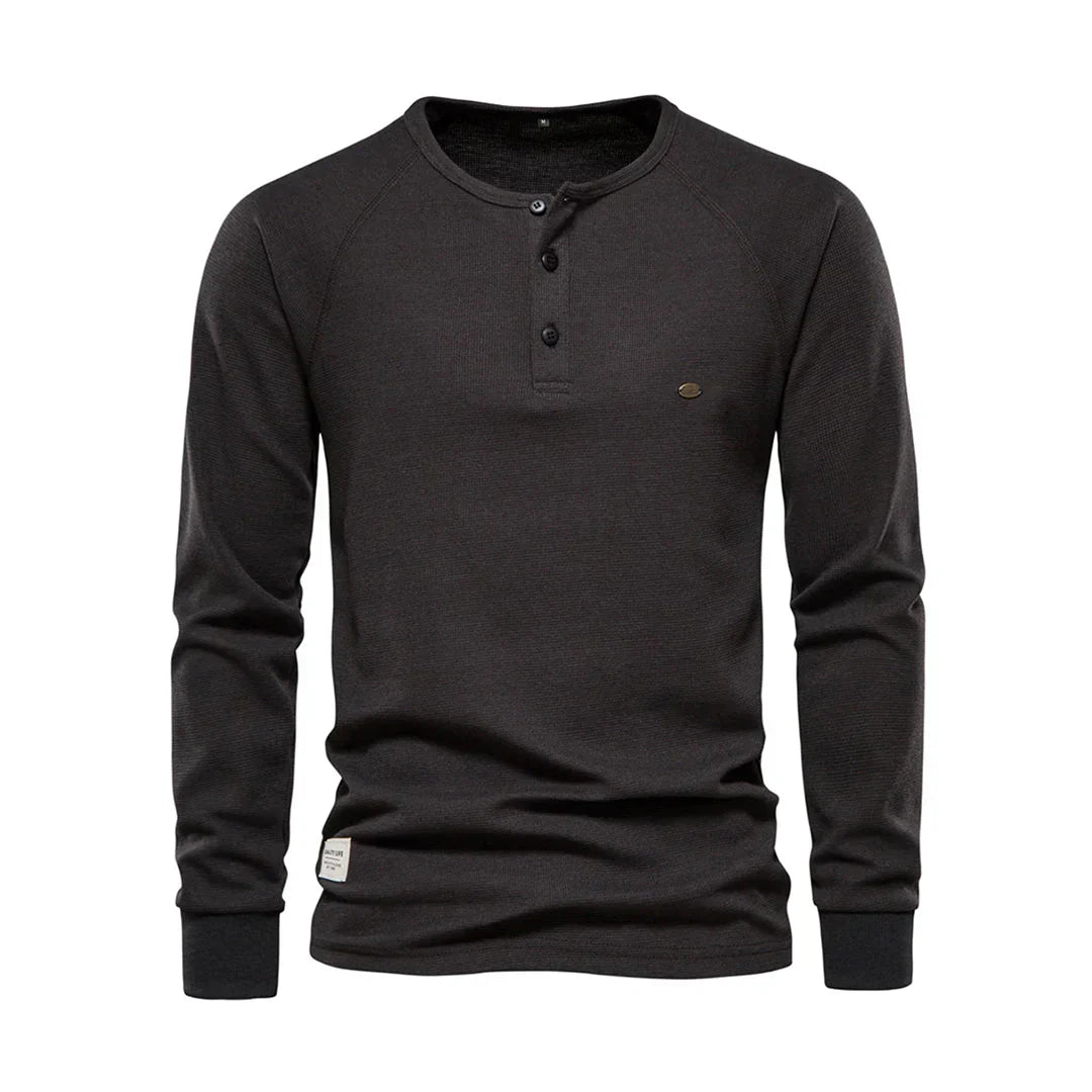 Ademend herenshirt met lange mouwen en ronde hals, ideaal voor actief comfort en een moderne, strakke pasvorm.