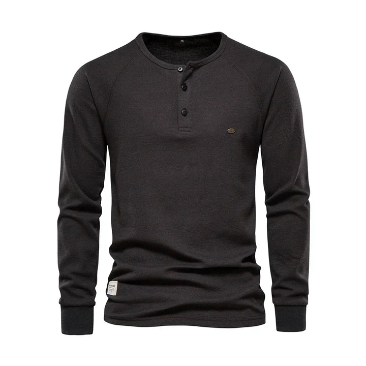 Ademend herenshirt met lange mouwen en ronde hals, ideaal voor actief comfort en een moderne, strakke pasvorm.
