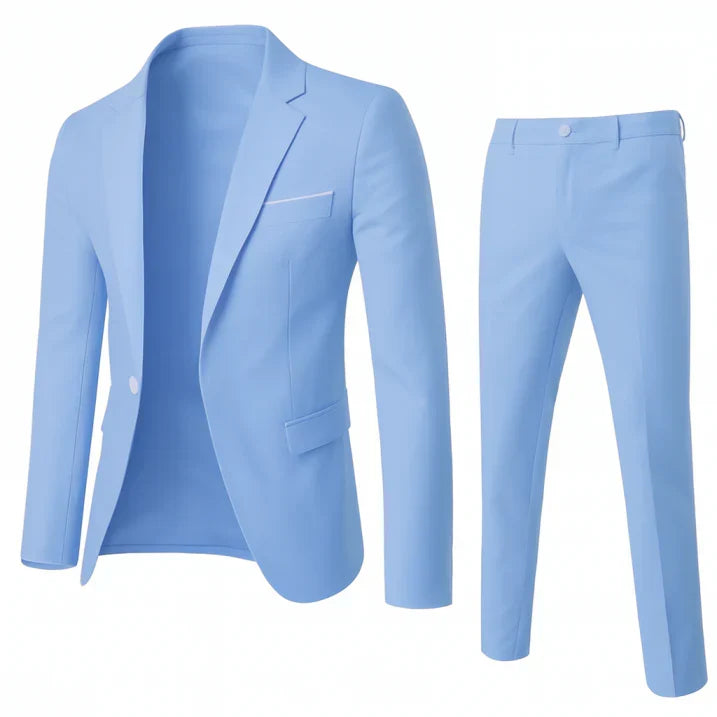Heren pak gecombineerd met overhemd. Dit moderne slim fit maatpak is veelzijdig voor zowel formele als feestelijke momenten.